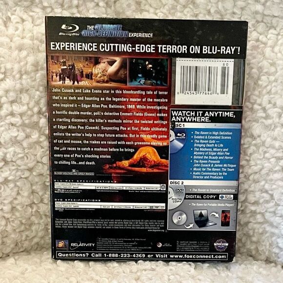 John Cusack The Raven DVD + Blu-Ray Movie - Picture 2 of 2